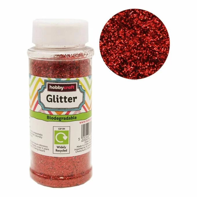 Hobbycraft Red Biodegradable Glitter Shaker 80g 3 Hobbycraft Red Biodegradable Glitter Shaker 80g