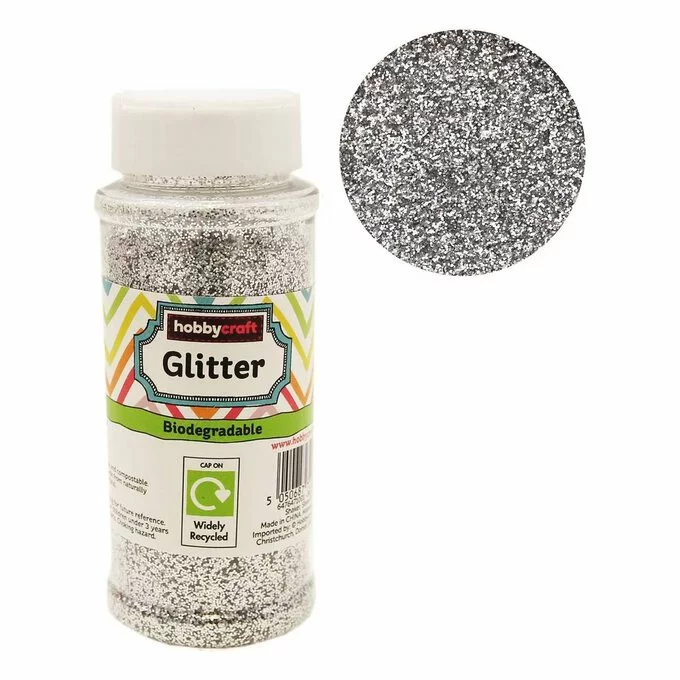 Hobbycraft Silver Biodegradable Glitter Shaker 80g 3 Hobbycraft Silver Biodegradable Glitter Shaker 80g