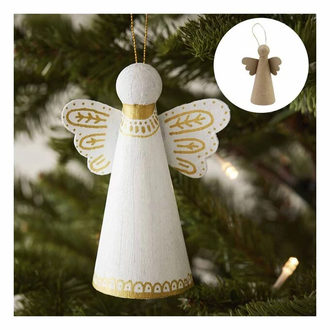 Hobbycraft Mache Hanging Angel Decoration 12cm 4 Hobbycraft Mache Hanging Angel Decoration 12cm - Image 2