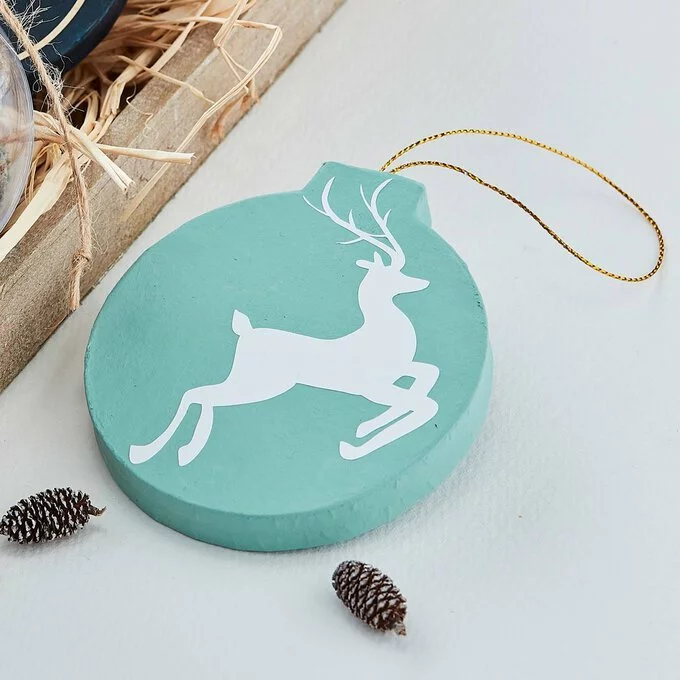 Hobbycraft Mache Hanging Bauble Decoration 9.5cm 4 Hobbycraft Mache Hanging Bauble Decoration 9.5cm - Image 2