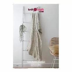 The WI Knitcraft Cable Bobble Blanket Digital Pattern 0227