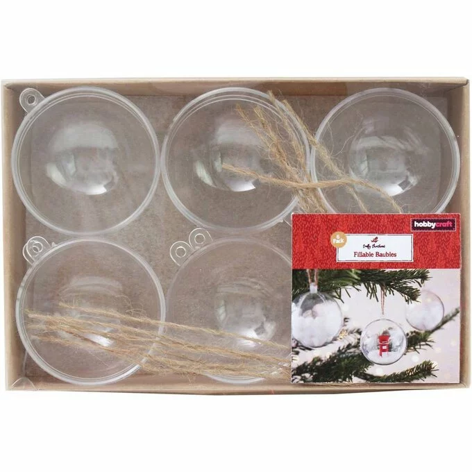 Hobbycraft Small Fillable Baubles 6cm 6 Pack 8 Hobbycraft Small Fillable Baubles 6cm 6 Pack - Image 6