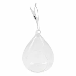 Hobbycraft Oval Fillable Glass Bauble 10cm