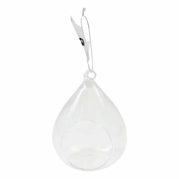 Hobbycraft Oval Fillable Glass Bauble 10cm 3 Hobbycraft Oval Fillable Glass Bauble 10cm