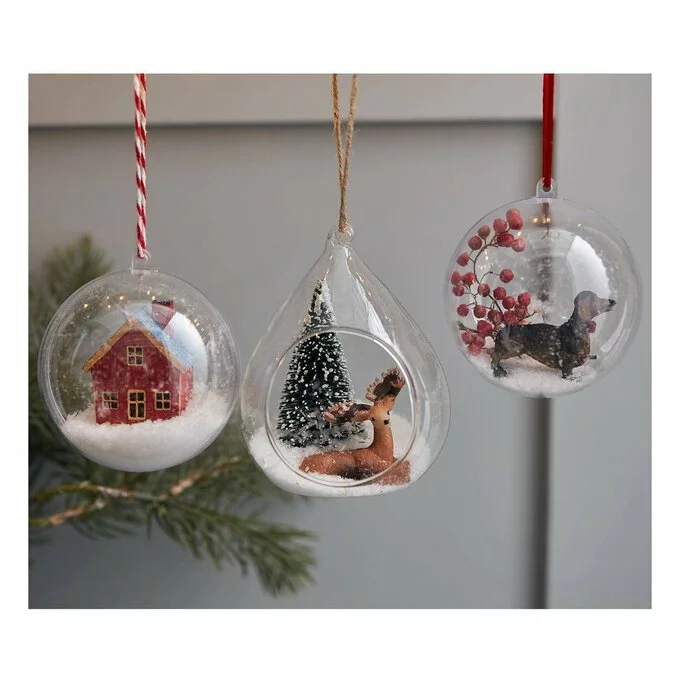 Hobbycraft Oval Fillable Glass Bauble 10cm 4 Hobbycraft Oval Fillable Glass Bauble 10cm - Image 2