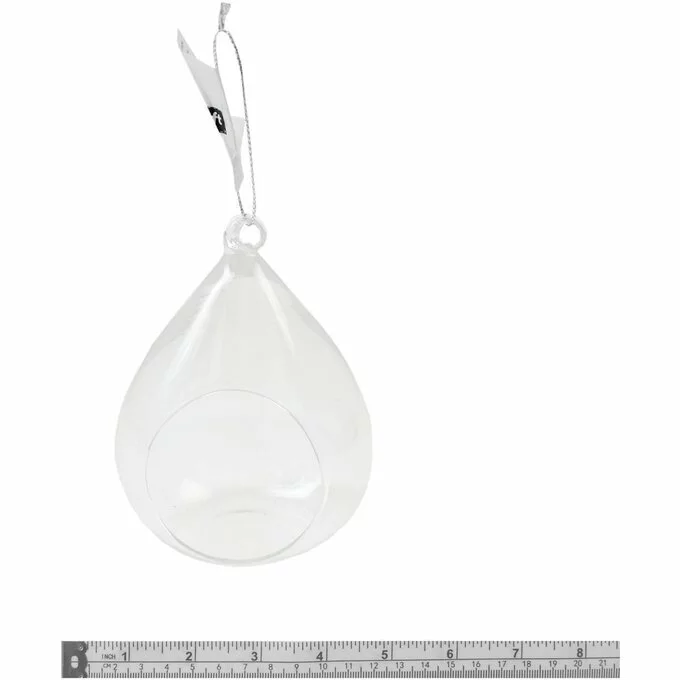 Hobbycraft Oval Fillable Glass Bauble 10cm 6 Hobbycraft Oval Fillable Glass Bauble 10cm - Image 4