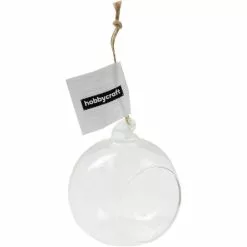 Hobbycraft Round Fillable Glass Bauble 8cm -Cheap Christmas Crafts for Kids Store 650085 1000 3 round fillable glass bauble 8cm