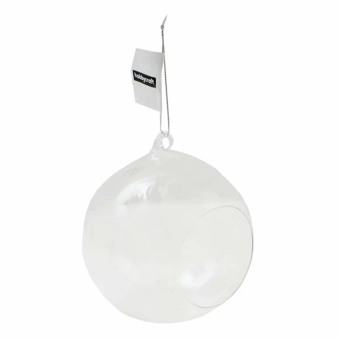 Hobbycraft Round Fillable Glass Bauble 12cm 3 Hobbycraft Round Fillable Glass Bauble 12cm