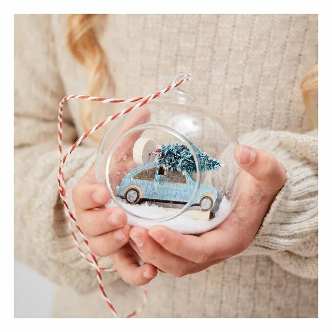 Hobbycraft Round Fillable Glass Bauble 12cm 4 Hobbycraft Round Fillable Glass Bauble 12cm - Image 2