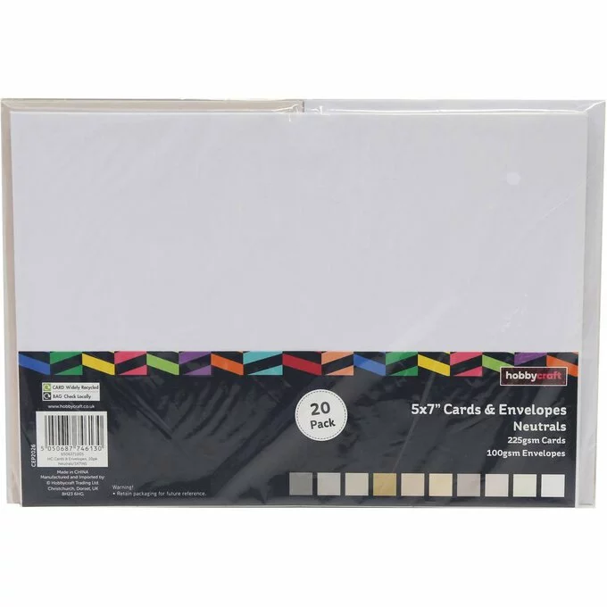 Hobbycraft Neutral Cards And Envelopes 5 X 7 Inches 20 Pack 6 Hobbycraft Neutral Cards And Envelopes 5 X 7 Inches 20 Pack - Image 4