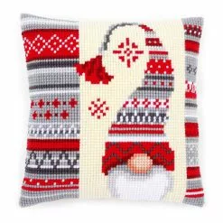 Vervaco Christmas Elf Cross Stitch Cushion Front Kit