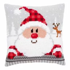 Vervaco Santa In Hat Cross Stitch Cushion Front Kit