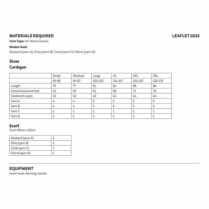 The WI Knitcraft Crochet Cardigan And Scarf Digital Pattern 0223 4 The WI Knitcraft Crochet Cardigan And Scarf Digital Pattern 0223 - Image 2