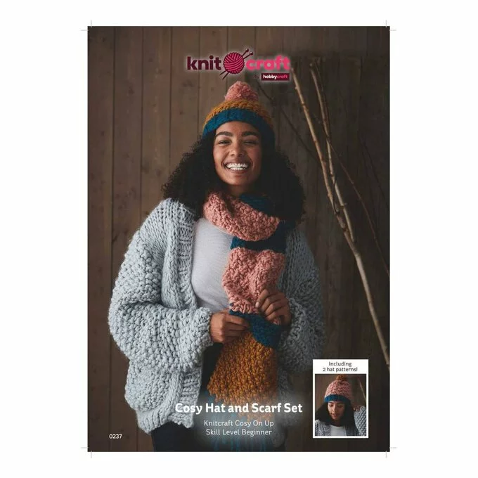 Knitcraft Cosy Hat And Scarf Set Digital Pattern 0237 3 Knitcraft Cosy Hat And Scarf Set Digital Pattern 0237