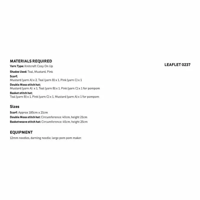Knitcraft Cosy Hat And Scarf Set Digital Pattern 0237 4 Knitcraft Cosy Hat And Scarf Set Digital Pattern 0237 - Image 2
