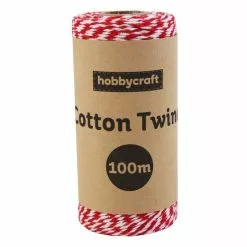 Hobbycraft Red And White Cotton Twine 100m