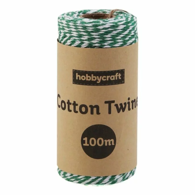 Hobbycraft Green And White Cotton Twine 100m 3 Hobbycraft Green And White Cotton Twine 100m