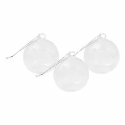 Hobbycraft Round Flat Fillable Glass Bauble 8cm 3 Pack