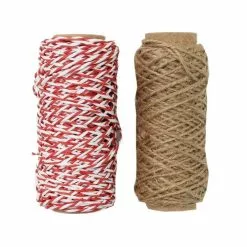 Hobbycraft Red And Natural Twine 20m 2 Pack