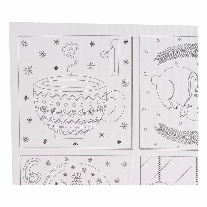 Hobbycraft Advent Colour-In Canvas 50cm 4 Hobbycraft Advent Colour-In Canvas 50cm - Image 2