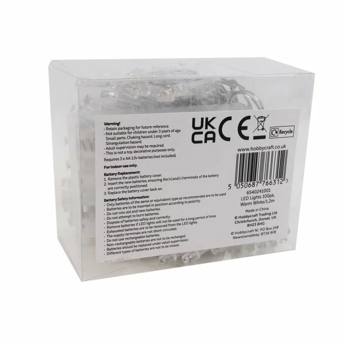 Hobbycraft Warm White LED Lights 1.2m 6 Hobbycraft Warm White LED Lights 1.2m - Image 4