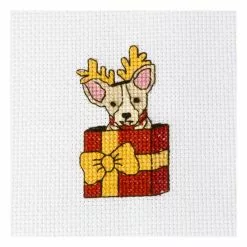 Hobbycraft Christmas Dog Mini Cross Stitch Kit