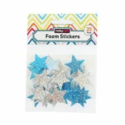 Hobbycraft Holographic Star Foam Stickers 25 Pack 7 Hobbycraft Holographic Star Foam Stickers 25 Pack -Cheap Christmas Crafts for Kids Store 658201 1000 3 Foam Stars Blue Silver