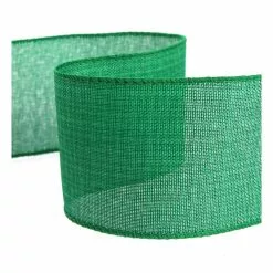 Hobbycraft Green Wire Edge Ribbon 63mm X 3m