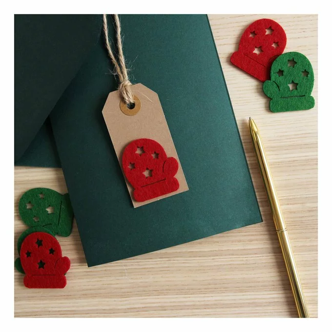 Hobbycraft Christmas Mitten Felt Embellishments 12 Pack 4 Hobbycraft Christmas Mitten Felt Embellishments 12 Pack - Image 2