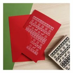 Hobbycraft Fair Isle Wooden Stamp 11.4cm X 8.9cm -Cheap Christmas Crafts for Kids Store 658378 1000 5 Wooden Large Stamp Fair Isle