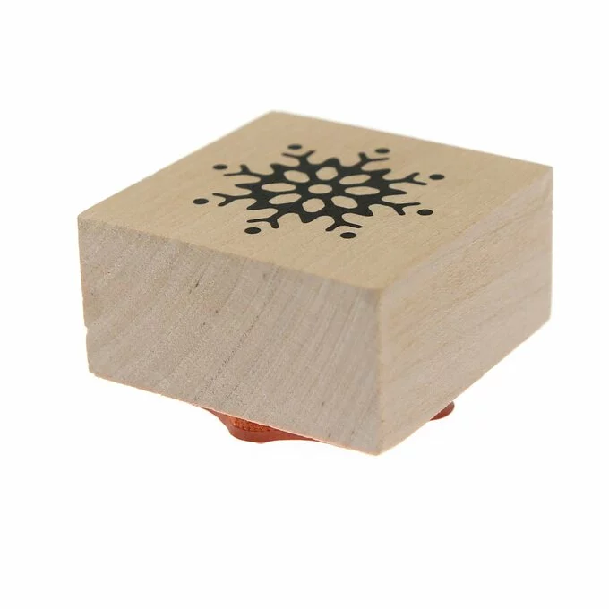 Hobbycraft Modern Snowflake Wooden Stamp 3.8cm X 3.8cm 4 Hobbycraft Modern Snowflake Wooden Stamp 3.8cm X 3.8cm - Image 2