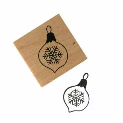 Hobbycraft Retro Snowflake Bauble Wooden Stamp 3.8cm X 3.8cm