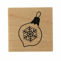 Hobbycraft Retro Snowflake Bauble Wooden Stamp 3.8cm X 3.8cm -Cheap Christmas Crafts for Kids Store 658379 1005 3 wooden stamp small retro bauble snowflake