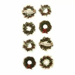 Hobbycraft Christmas Wreath 3D Toppers 8 Pieces