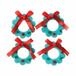 Hobbycraft Pom Pom Wreath Felt Toppers 4 Pack