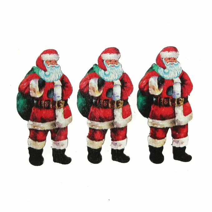 Hobbycraft Santa Wooden Toppers 3 Pack 3 Hobbycraft Santa Wooden Toppers 3 Pack