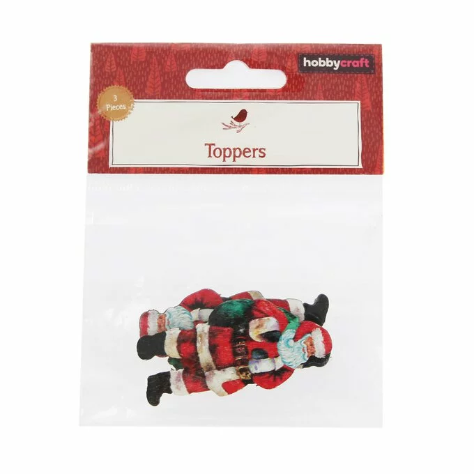 Hobbycraft Santa Wooden Toppers 3 Pack 6 Hobbycraft Santa Wooden Toppers 3 Pack - Image 4