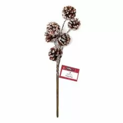 Hobbycraft Frosted Fir Cone Pick 40cm