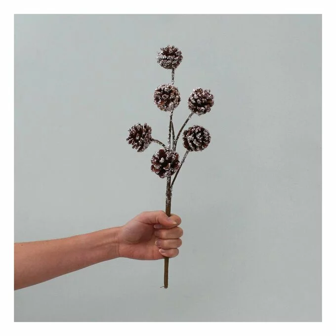 Hobbycraft Frosted Fir Cone Pick 40cm 4 Hobbycraft Frosted Fir Cone Pick 40cm - Image 2