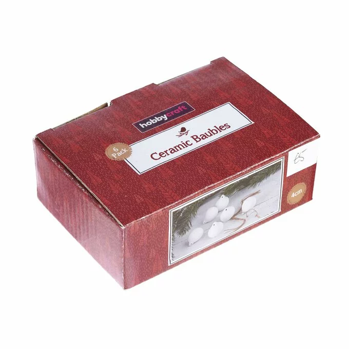 Hobbycraft Mini Ceramic Baubles With Jute 6 Pack 5 Hobbycraft Mini Ceramic Baubles With Jute 6 Pack - Image 3