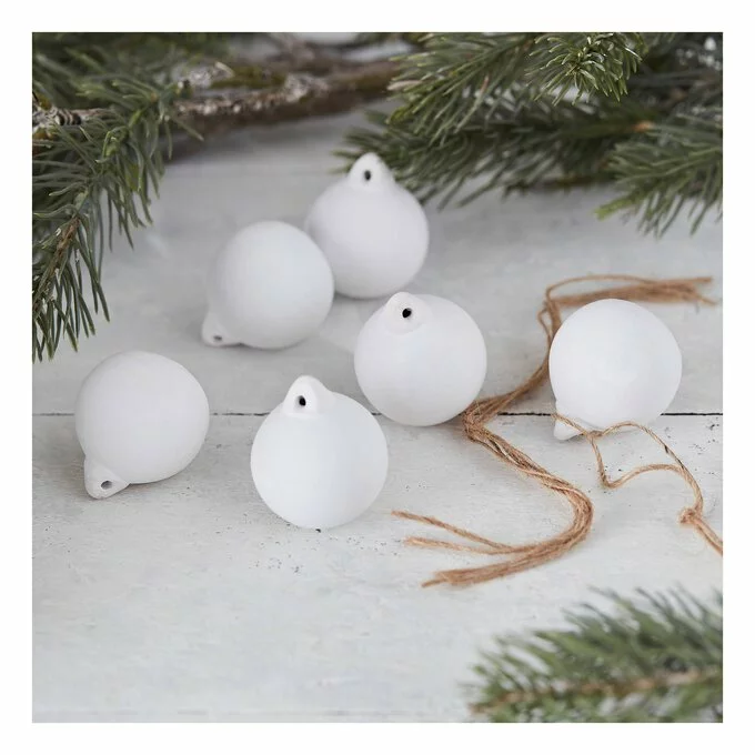 Hobbycraft Mini Ceramic Baubles With Jute 6 Pack 6 Hobbycraft Mini Ceramic Baubles With Jute 6 Pack - Image 4