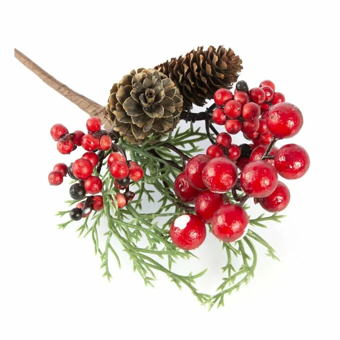 Hobbycraft Red And Black Berry Fir Cone Pick 21cm 5 Hobbycraft Red And Black Berry Fir Cone Pick 21cm - Image 3