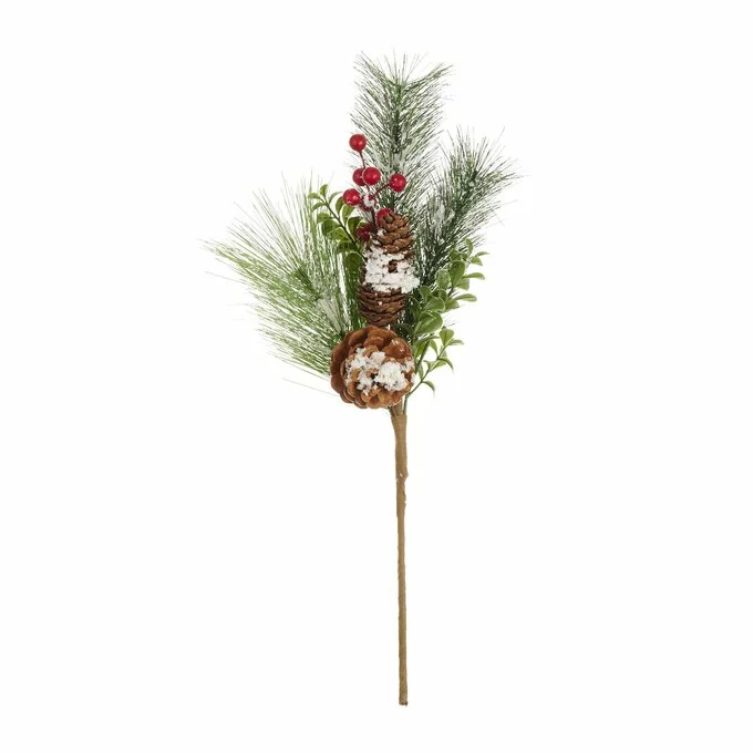 Hobbycraft Snowy Fir Cone With Berries Stem 51cm 3 Hobbycraft Snowy Fir Cone With Berries Stem 51cm