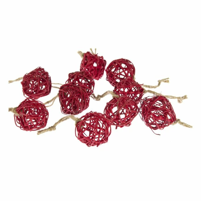Hobbycraft Hanging Red Lata Balls 10 Pack 5 Hobbycraft Hanging Red Lata Balls 10 Pack - Image 3