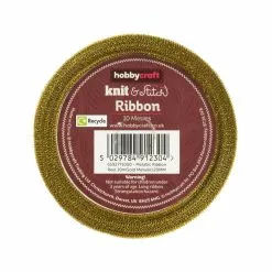 Hobbycraft Gold Metallic Ribbon 20mm X 10m -Cheap Christmas Crafts for Kids Store 659277 1000 3 Metallic Ribbon reel Gold