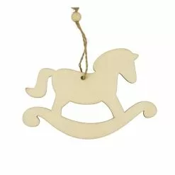 Hobbycraft Hanging Wooden Rocking Horse Decoration 10.5cm