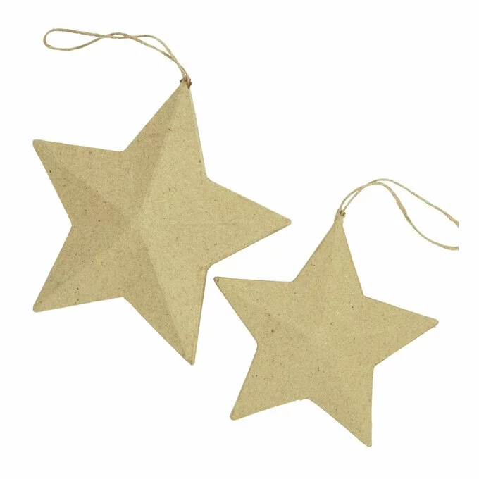 Hobbycraft Mache Hanging Star Decorations 2 Pack 4 Hobbycraft Mache Hanging Star Decorations 2 Pack - Image 2