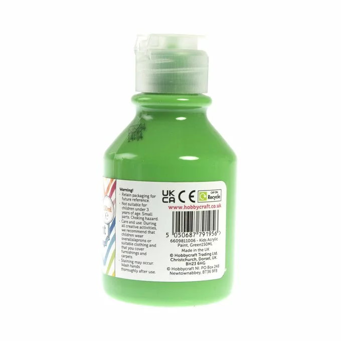 Hobbycraft Kids’ Leaf Green Acrylic Paint 150ml 5 Hobbycraft Kids’ Leaf Green Acrylic Paint 150ml - Image 3