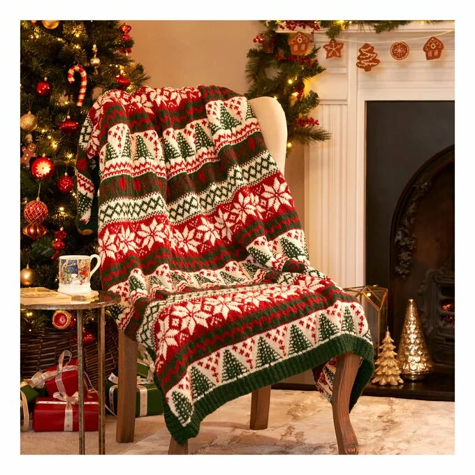 West Yorkshire Spinners Woodside Fair Isle Festive Blanket Kit 4 West Yorkshire Spinners Woodside Fair Isle Festive Blanket Kit - Image 2