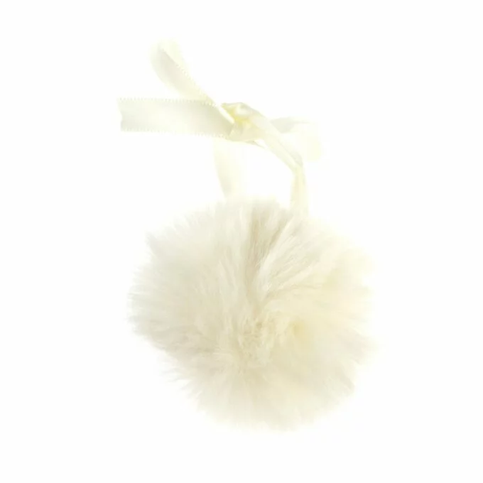Trimits Cream Faux Fur Pom Pom 6cm 4 Trimits Cream Faux Fur Pom Pom 6cm - Image 3